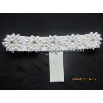 Vente en gros de robe de mariée en strass applique en dentelle en cristal à perles de ceinture de mariage pour décoration